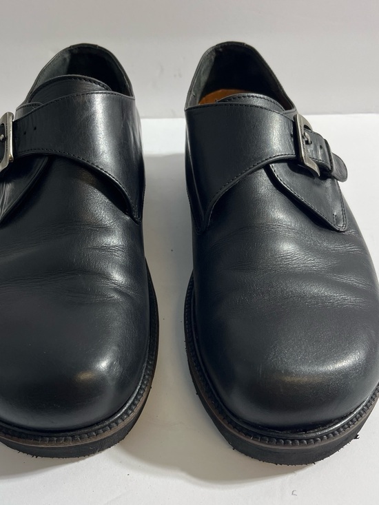 Birkenstocks / Footprints Black Leather Monk Strap Shoes